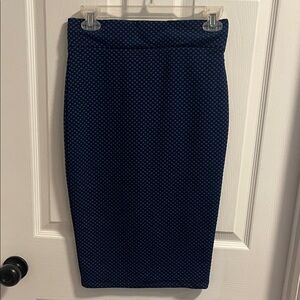 Elegant Blue Patterned Pencil Skirt